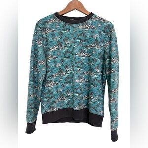 Chubbies Pullover Toucan Fish Palm Trees Teal Pink Men’s Size  Medium